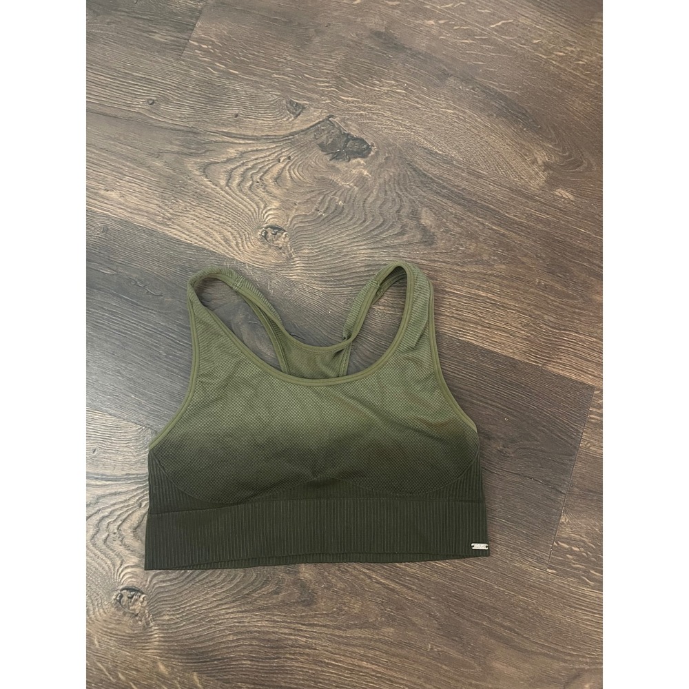 Pink Sport Victorias‎ Secret Olive Green Ombre Seamless Racerback Sports Bra M